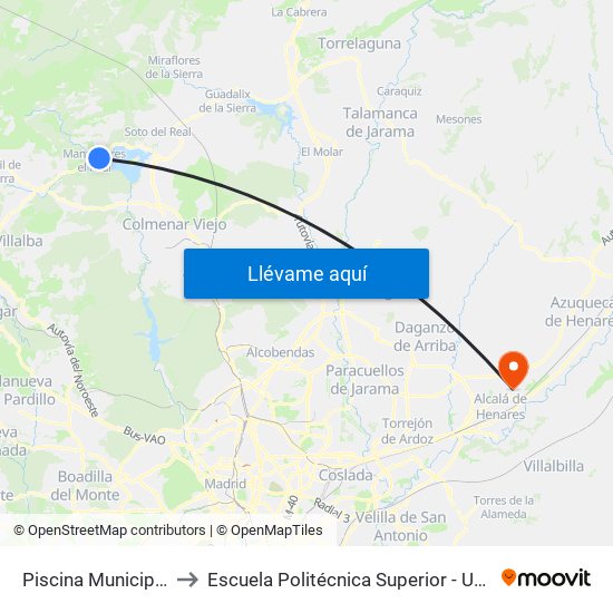 Piscina Municipal to Escuela Politécnica Superior - Uah map