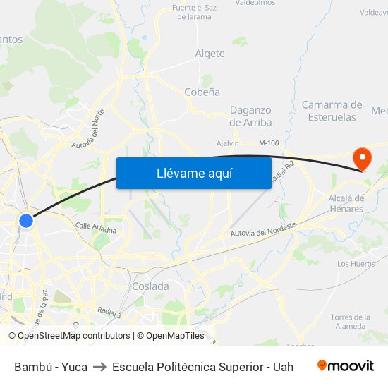 Bambú - Yuca to Escuela Politécnica Superior - Uah map