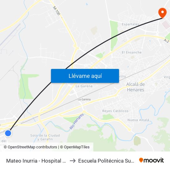 Mateo Inurria - Hospital De Torrejón to Escuela Politécnica Superior - Uah map