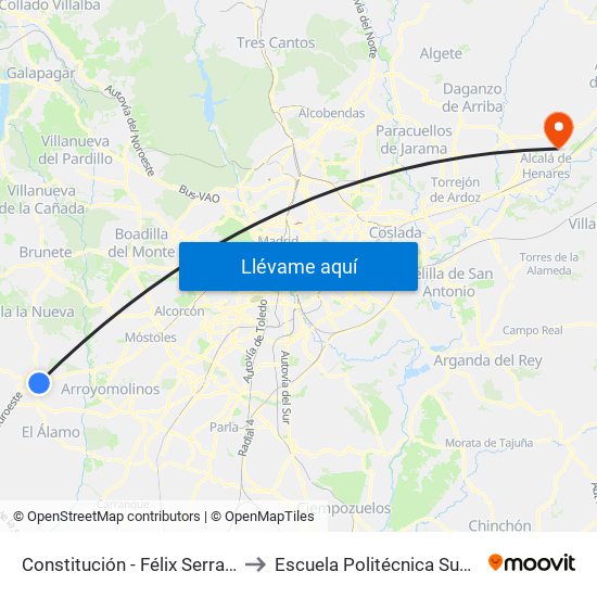 Constitución - Félix Serrano Del Real to Escuela Politécnica Superior - Uah map