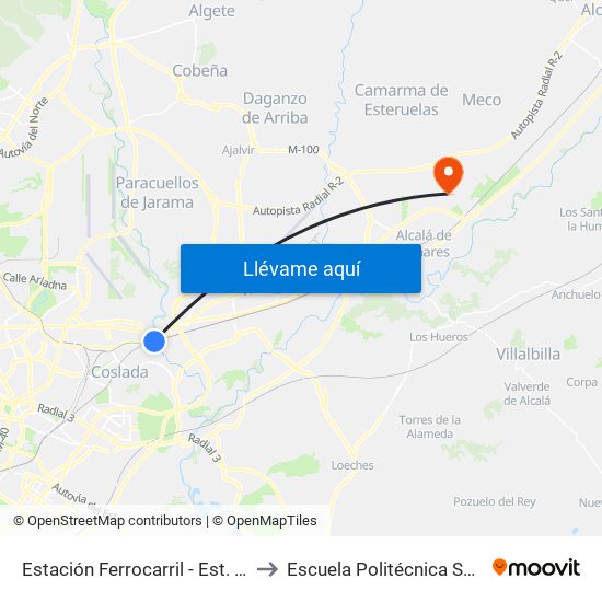 Estación Ferrocarril - Est. San Fernando to Escuela Politécnica Superior - Uah map