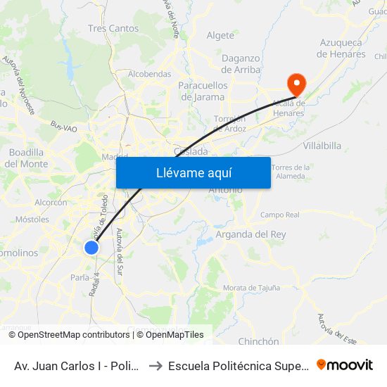 Av. Juan Carlos I - Policía Local to Escuela Politécnica Superior - Uah map