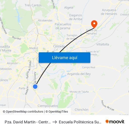 Pza. David Martín - Centro De Salud to Escuela Politécnica Superior - Uah map