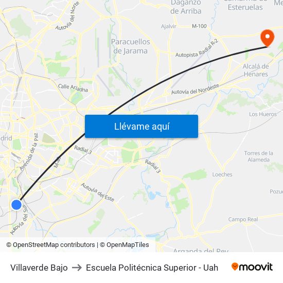 Villaverde Bajo to Escuela Politécnica Superior - Uah map