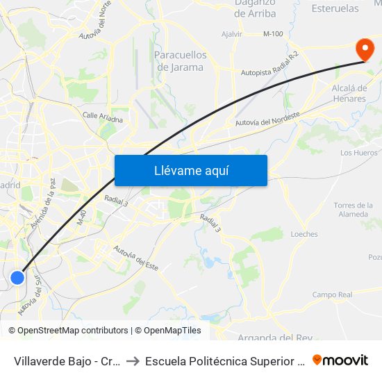 Villaverde Bajo - Cruce to Escuela Politécnica Superior - Uah map