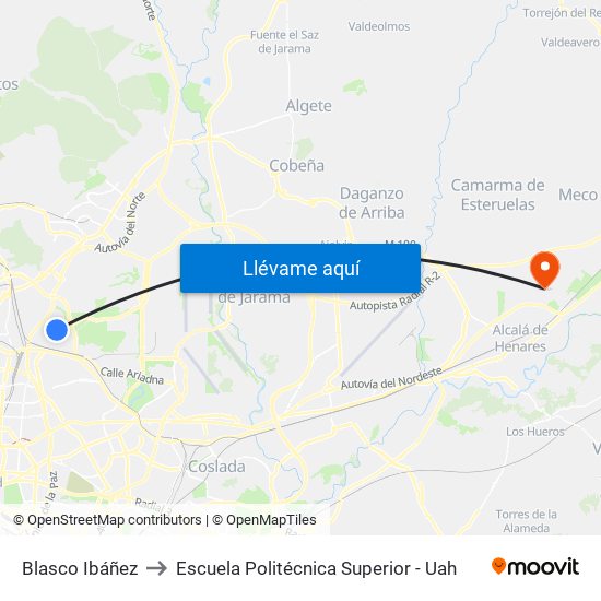 Blasco Ibáñez to Escuela Politécnica Superior - Uah map