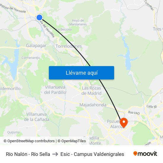 Río Nalón - Río Sella to Esic - Campus Valdenigrales map