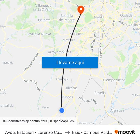 Avda. Estación / Lorenzo Carrillo, Yuncler to Esic - Campus Valdenigrales map