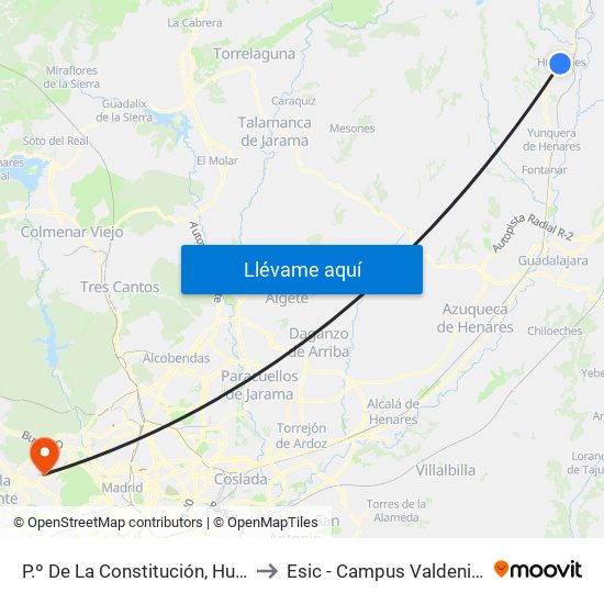 P.º De La Constitución, Humanes to Esic - Campus Valdenigrales map