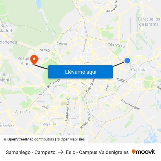 Samaniego - Campezo to Esic - Campus Valdenigrales map