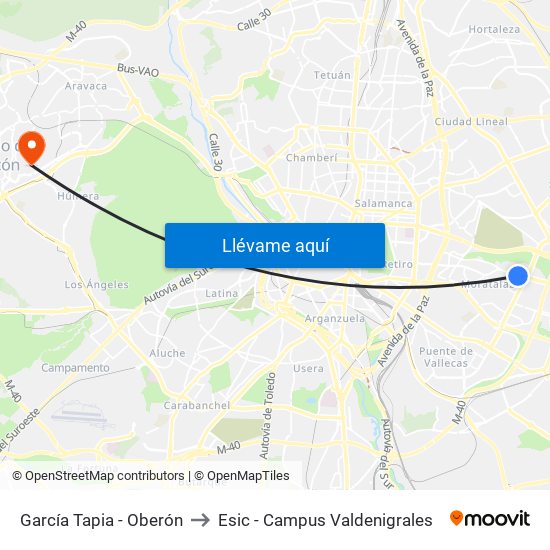 García Tapia - Oberón to Esic - Campus Valdenigrales map