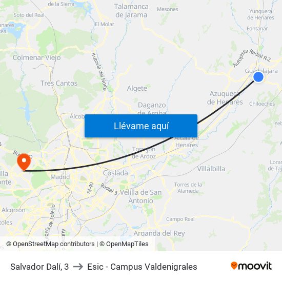 Salvador Dalí, 3 to Esic - Campus Valdenigrales map