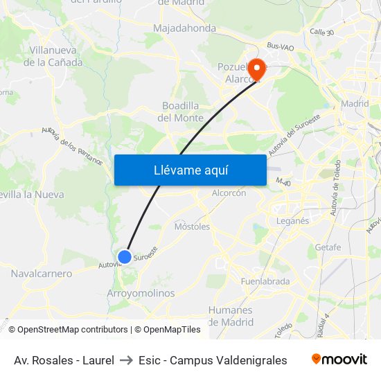 Av. Rosales - Laurel to Esic - Campus Valdenigrales map