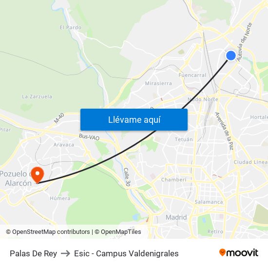 Palas De Rey to Esic - Campus Valdenigrales map