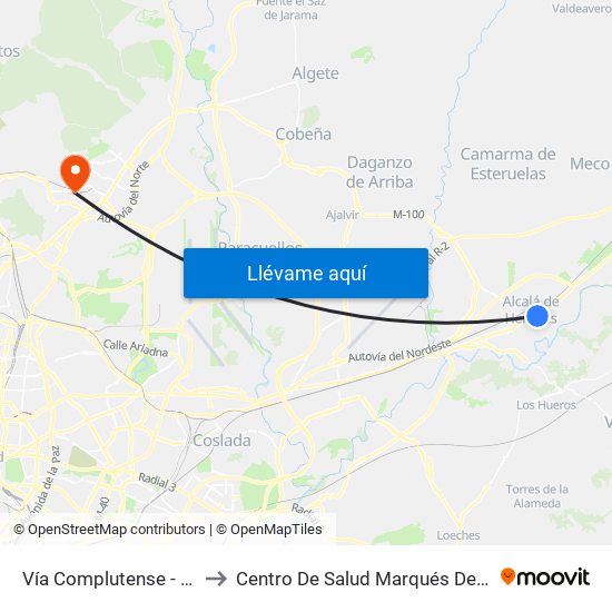 Vía Complutense - Brihuega to Centro De Salud Marqués De La Valdavia map