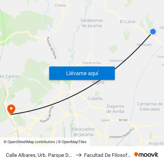 Calle Albares, Urb. Parque De Las Castillas to Facultad De Filosofía Y Letras map