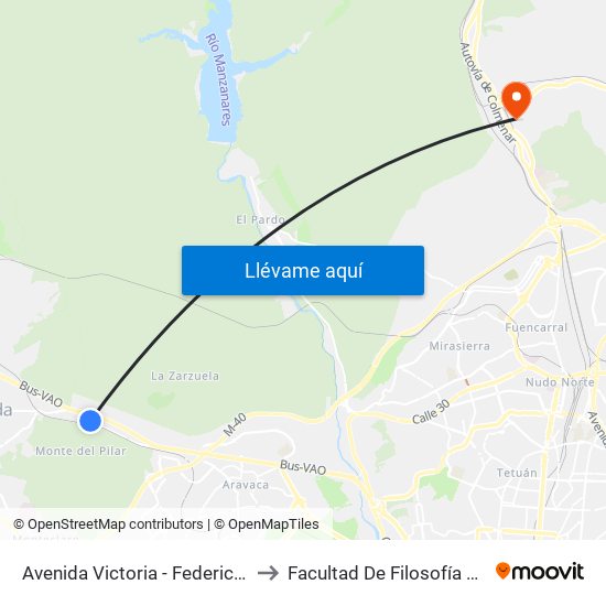 Avenida Victoria - Federico Agustí to Facultad De Filosofía Y Letras map