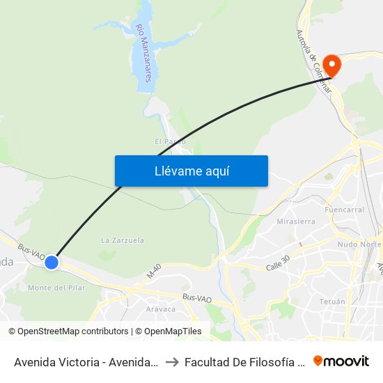 Avenida Victoria - Avenida Estación to Facultad De Filosofía Y Letras map