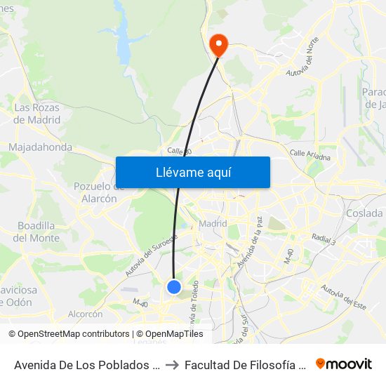 Avenida De Los Poblados - Secoya to Facultad De Filosofía Y Letras map