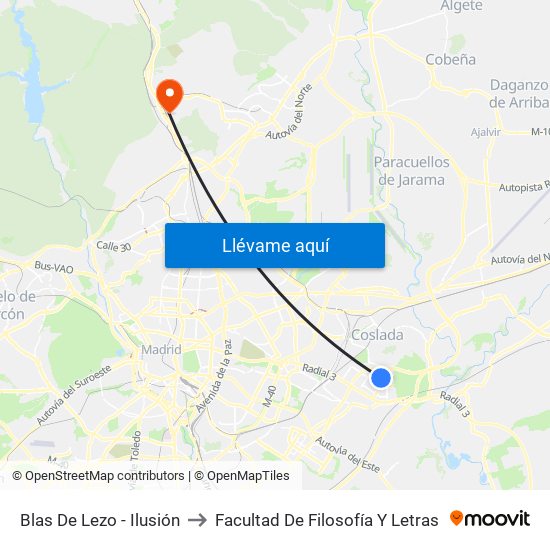 Blas De Lezo - Ilusión to Facultad De Filosofía Y Letras map