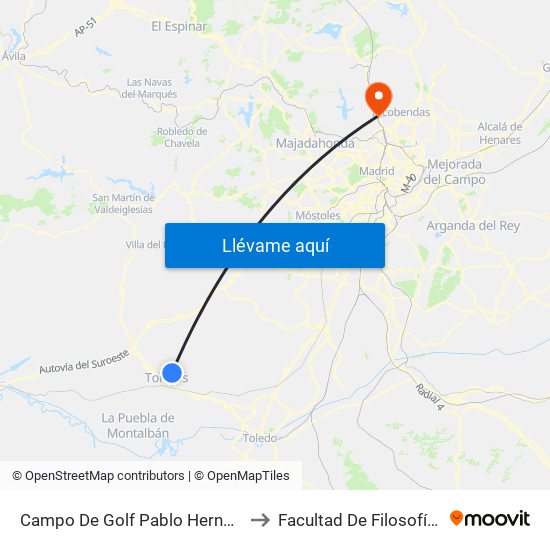 Campo De Golf Pablo Hernández, Novés to Facultad De Filosofía Y Letras map