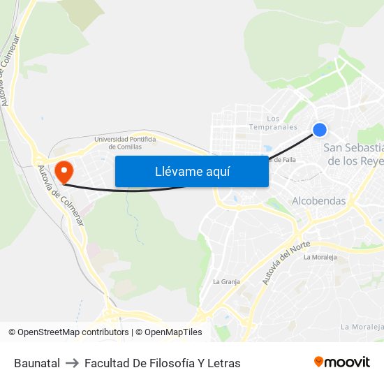 Baunatal to Facultad De Filosofía Y Letras map