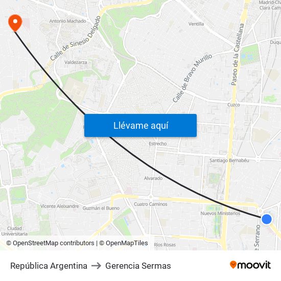 República Argentina to Gerencia Sermas map