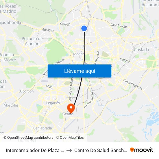 Intercambiador De Plaza De Castilla to Centro De Salud Sánchez Morate map
