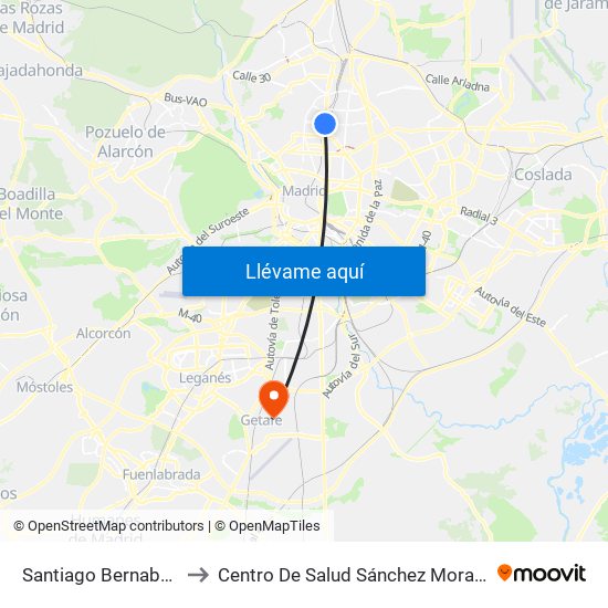 Santiago Bernabéu to Centro De Salud Sánchez Morate map