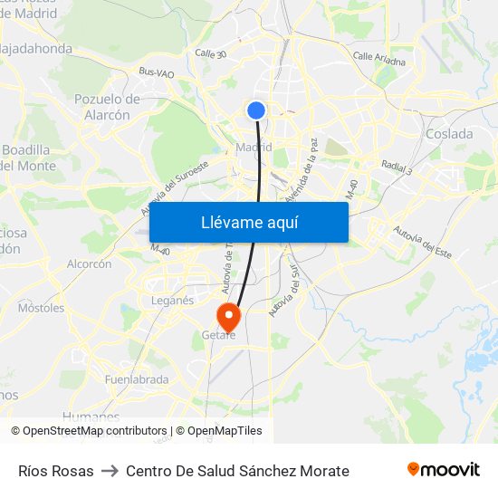 Ríos Rosas to Centro De Salud Sánchez Morate map