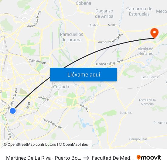 Martínez De La Riva - Puerto Bonaigua to Facultad De Medicina map