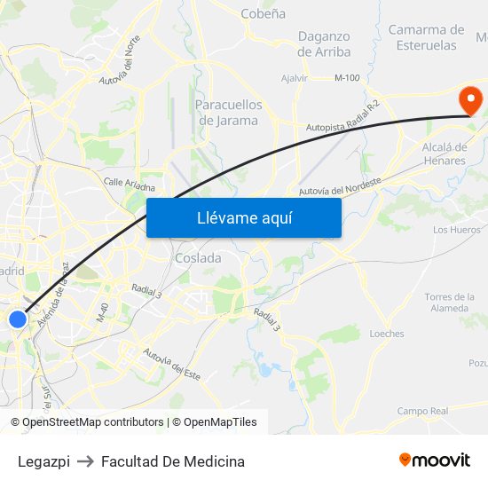 Legazpi to Facultad De Medicina map