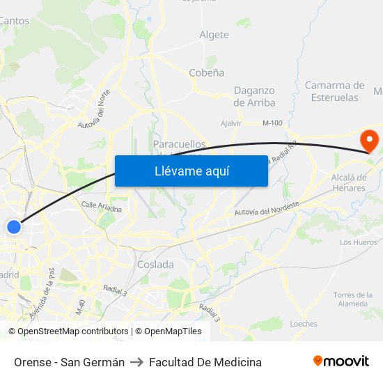 Orense - San Germán to Facultad De Medicina map