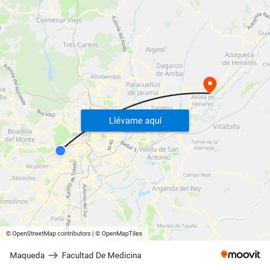 Maqueda to Facultad De Medicina map