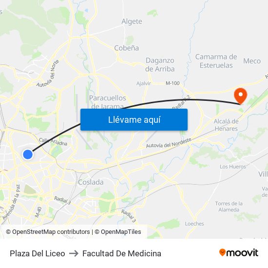 Plaza Del Liceo to Facultad De Medicina map