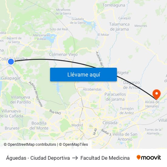 Águedas - Ciudad Deportiva to Facultad De Medicina map