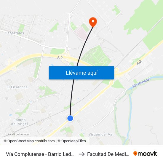 Vía Complutense - Barrio Ledesma to Facultad De Medicina map