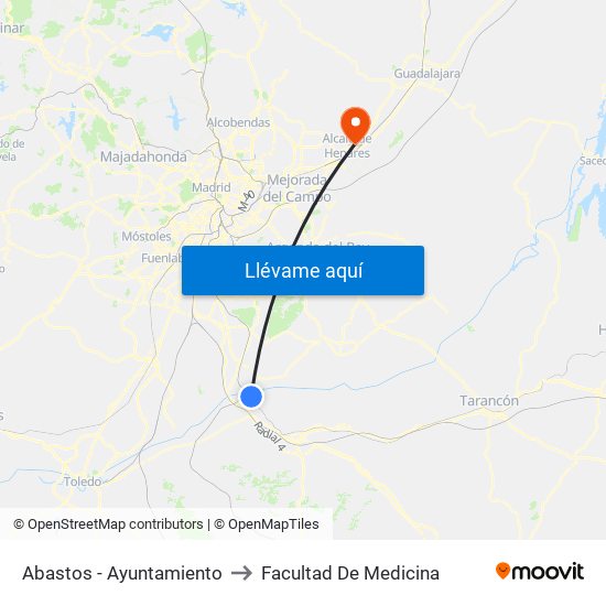 Abastos - Ayuntamiento to Facultad De Medicina map