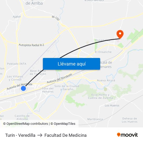 Turín - Veredilla to Facultad De Medicina map