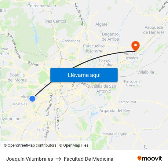 Joaquín Vilumbrales to Facultad De Medicina map