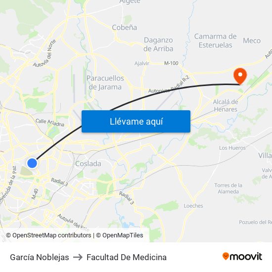 García Noblejas to Facultad De Medicina map
