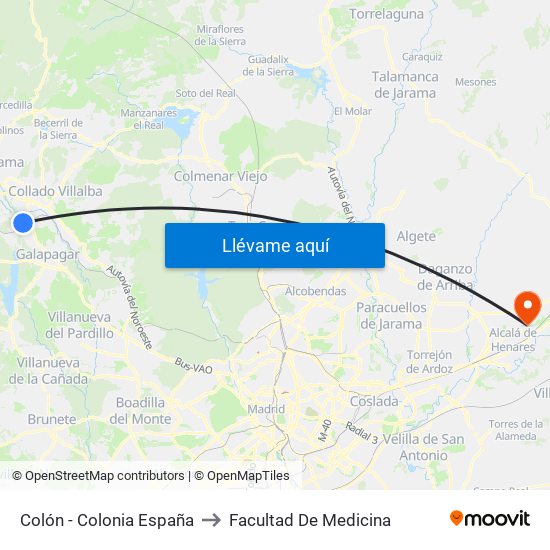 Colón - Colonia España to Facultad De Medicina map