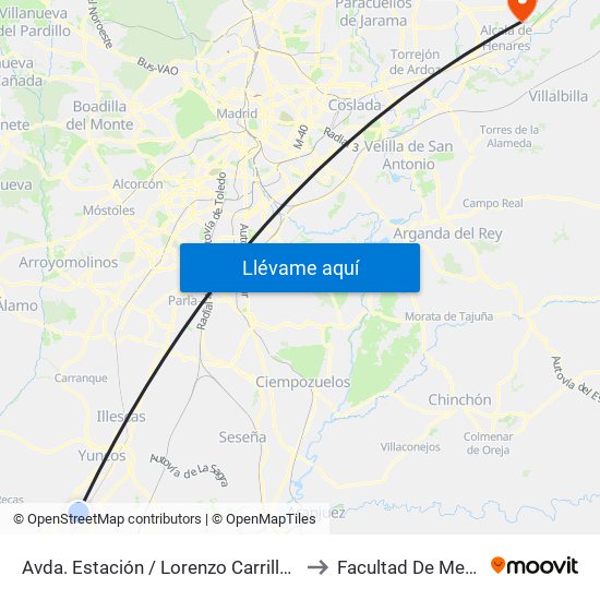 Avda. Estación / Lorenzo Carrillo, Yuncler to Facultad De Medicina map