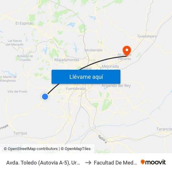 Avda. Toledo (Autovía A-5), Urb. Fado to Facultad De Medicina map