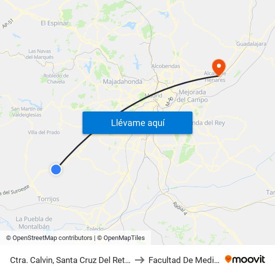 Ctra. Calvin, Santa Cruz Del Retamar to Facultad De Medicina map