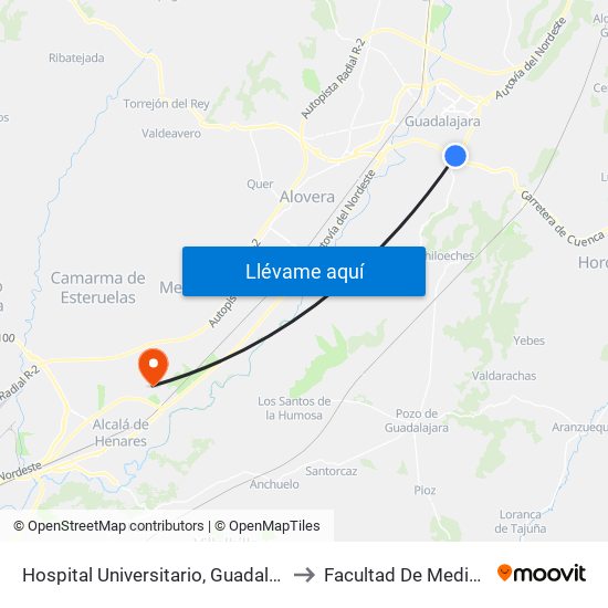 Hospital Universitario, Guadalajara to Facultad De Medicina map