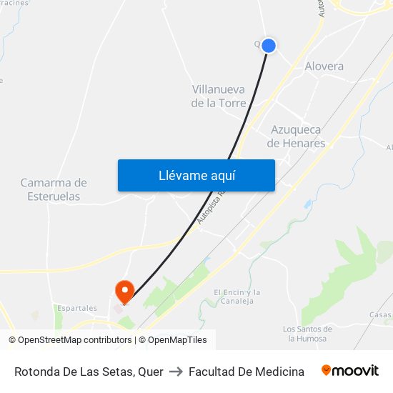 Rotonda De Las Setas, Quer to Facultad De Medicina map