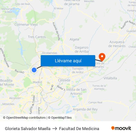 Glorieta Salvador Maella to Facultad De Medicina map