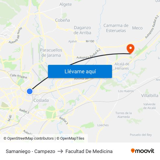 Samaniego - Campezo to Facultad De Medicina map