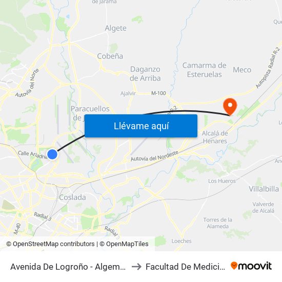 Avenida De Logroño - Algemesí to Facultad De Medicina map